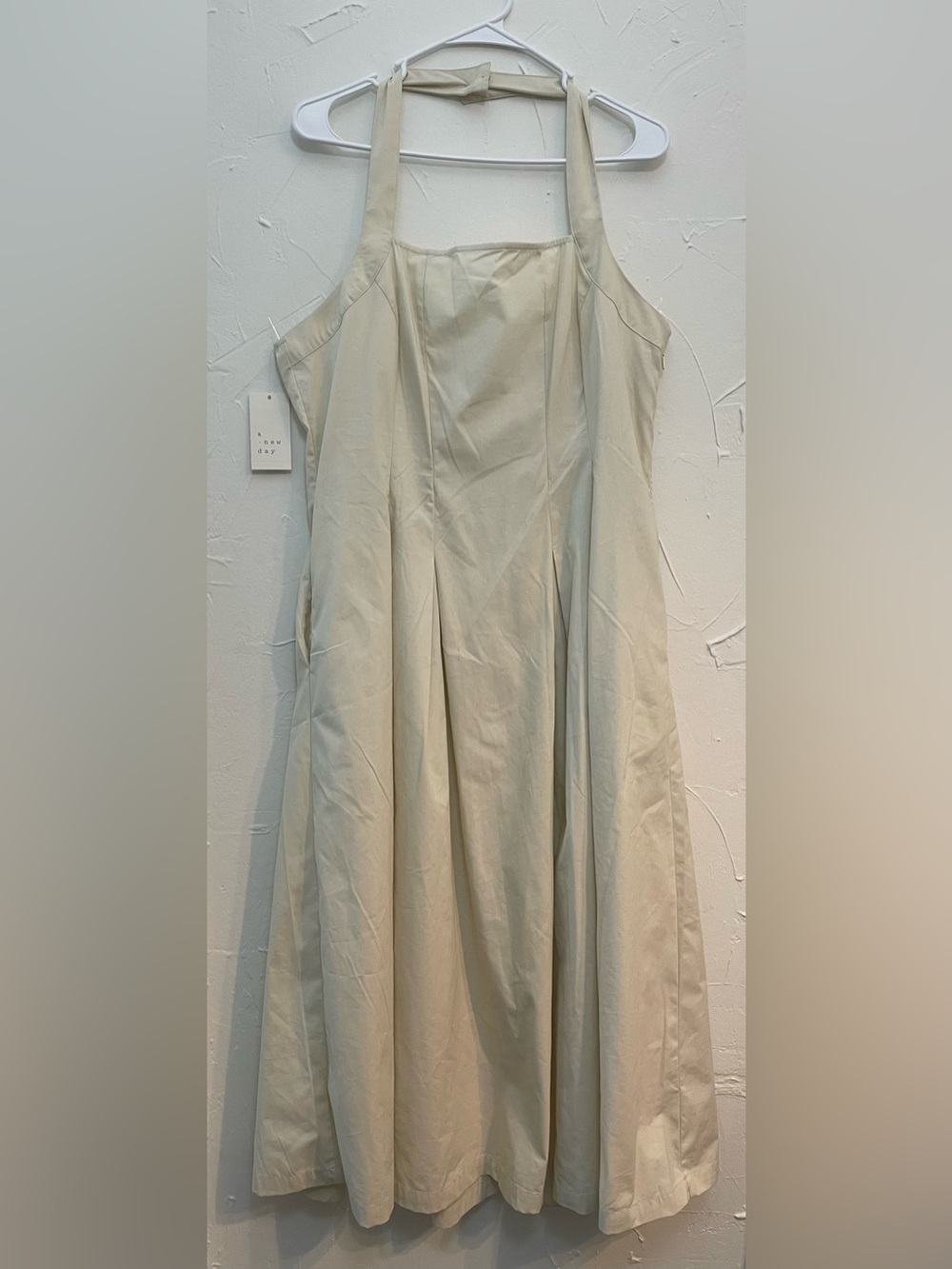 a new day Cream Halter Midi Dress with Pleated Skirt - Picture 3 of 12